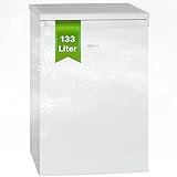 Bomann® Kühlschrank ohne Gefrierfach mit 133L Nutzinhalt | 3 Ablagen | klein m. Gemüsefach & wechselbarem Türanschlag | Tischkühlschrank leise | H:84.5 x B:56 x T: 57.5cm | VS 2185.1 weiß