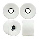 RaceBon 60 mm Longboard Skateboard Rollen Härte 78A PU Cruising Wheel Free 608 Kugellager und Abstandshalter Set von 4 (weiß)
