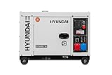 HYUNDAI Silent Diesel Generator, Stromerzeuger mit 7.9kVA (400V) / 6.0kW (230V), Notstromaggregat für Baustellen, Stromgenerator, Stromaggregat (DHY8600SE-T mit 230V/400V Anschlüssen)