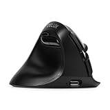 DELUX Linkshänder Ergonomische Maus Kabellos, Wiederaufladbar Vertikale Maus für Kleine Hände, Geräuschloser klick, 4000 DPI, 6 Tasten, 2.4G/BT Dualer Modus für Karpaltunnel (M618MINI ZD-Schwarz)