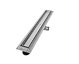VILSTEIN Duschrinne 100cm | Befliesbar | Edelstahl Bodenablauf Komplettset | Extra flach | Siphon mit Geruchsstop | Haarsieb