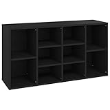 QJBSAVVA Schrank Regal Schuhregal Platzsparend Campingschrank Sideboard - Schuhbank Schwarz 103x30x54,5 cm Holzwerkstoff für Korridor Balkon Eingangshalle Schlafzimmer