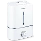 Beurer LB 45 Luftbefeuchter mit Ultraschall-Verneblung zur Raumluftbefeuchtung, mit Aromafunktion, für Räume bis 30m², leise, Weiss/Opulenter Garten, Blau