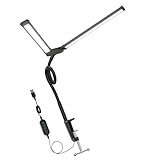 Flexible Doppel-Lampe mit Schwanenhals-LED-Lampe, Clip-On-Nachttischlampe mit einstellbarer Helligkeit für Studenten und Profis