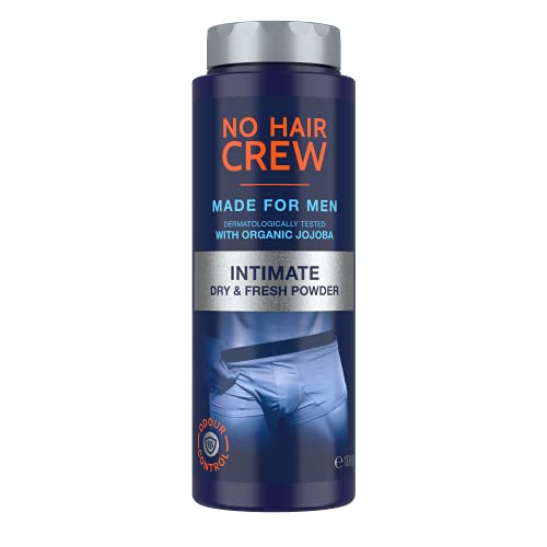 NO HAIR CREW Dry & Fresh Intimpuder – Premium talkumfreier Körperpuder für den Intimbereich – für ein trockenes frisches Hautgefühl, für Männer, 100 g.