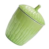 UKCOCO Teedose Apfelplätzchendose Keramik -Keksglas Keramik -Lebensmittel -Lagerglas Matcha-Zinn-Behälter Mehlspeicherbehälter Kaffeedose mit Schaufel Kanister Light Green