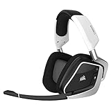 Corsair VOID ELITE Wireless-Gaming-Headset (virtueller 7.1-Surround-Sound, 2,4-GHz-WLAN mit geringer Latenz, 12 Meter Reichweite, anpassbare RGB-Beleuchtung mit PC, PS4-Kompatibilität) — Weiß