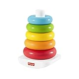 Fisher-Price Rock-a-Stack Eco Ringturm | Babyspielzeug ab 6 Monate | Steckturm & Stapelringe | Baby-Stapelring & Ringpyramide | Baby-Geschenk | Stapelturm ab 1 Jahr | Pyramide Baby Spielzeug, GRF09