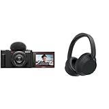 Sony Vlog Kamera ZV-1F | Digitalkamera Klapp- und drehbares Display & WH-CH720N Kabelloser Bluetooth-Kopfhörer mit Noise Cancelling - bis zu 35 Stunden Akkulaufzeit und Schnellladefunktion - Schwarz