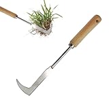 Fugenkratzer, Unkrautmesser, Unkrautkratzer aus Edelstahl, Multifunktionaler Fugenkratzer, Edelstahlmesser zum Entfernen von Unkraut und Moos, Unkrautkratzer mit Holzgriff, Garten-Unkrautmesser