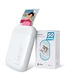 Liene Mini Fotodrucker für Smartphone(5x7,6cm) - mit 50 Blatt Zink-Fotopapier mit Kleberückseite, 300DPI Bluetooth Sofortbilddrucker kompatibel mit iOS & Android Smartphone, Integrierter Akku