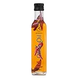Olivenöl mit Getrocknete Chilischote 250 ml - Olivenöl mit Chili - Olivenöl mit Gewürzen - Frisches Olivenöl - Olivenöl zum Kochen - Olivenöl mit Chiligeschmack - Glasflasche