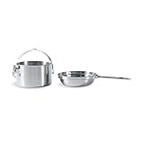 Tatonka Camping-Kochset Kettle 1,6 L - Topf und Pfanne aus Edelstahl - 1.6 Liter Volumen - Mit Henkel zum Aufhängen - Ø 17,5 x 11,5 cm, Silber