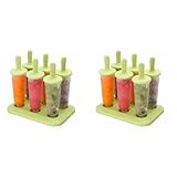 Decqerbe 2X Runde Form Lolly Mould DIY EIS Maschine EIS Am Stiel Formen Dessert Formen Küche Obst Shake Zubehör Grün - L.