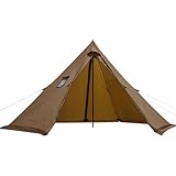 Camping Tipi Heißzelt mit Herdwagenheber, 4 Jahreszeiten, 2-4 Personen, Tipi-Zelt für Jagd, Rucksackreisen, Wandern, Braun