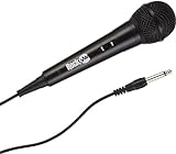 RockJam Karaoke Microphone Wired Unidirectional Dynamic Microphone with Three Metre Cord - Black