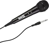 RockJam Karaoke Microphone Wired Unidirectional Dynamic Microphone with Three Metre Cord - Black