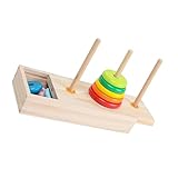 Kisangel 1Satz Regenbogen Stapelturm Holzspielzeug für Kleinkinder Lagiger Holzstapler Konzentration Logischem und Motorischen Fähigkeiten Lernspielzeug