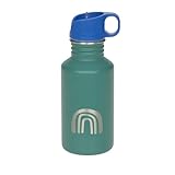 LÄSSIG Trinkflasche Edelstahlflasche BPA-frei 500ml Kinder Kita Kindergarten auslaufsicher mit Sporttrinkverschluss/Bottle Stainless Steel Little Gang Rainbow green