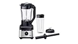 Braun Standmixer PowerBlend 7 JB7551BK, 1,7L Glaskrug, 10 Geschwindigkeiten + Pulse, automatischen Speiseprogramme, PrecisionCrush-Klinge, Reinigungsprogramm, Stampfer & 600ml Flasche, 1400W, Schwarz