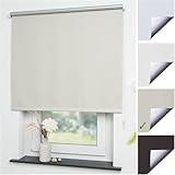 Liedeco® Rollo, Fenster Rollo, Kettenzug-Rollo / 202 x 180 cm (Breite x Höhe), beige/Thermo-Beschichtung, Verdunkelnd, Blickdicht/Breiten 60-200 cm/Variable Montage möglich