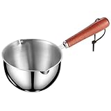 Lpitoy Mini-suppentopf Aus Edelstahl Holzgriff, Frühstückstopf, Milchtopf, Kleiner Topf Zum Zubereiten Von Saucen, Aufwärmen Von Suppe, 300