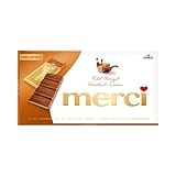 merci Tafelschokolade Edel-Nougat – 1 x 112g – Feinste Täfelchen aus Edel-Vollmilchschokolade mit Edel-Nougatfüllung (43 Prozent)