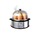 Linsar - Eierkocher Edelstahl für 1 bis 7 Eier - Egg Cooker - 420 W - Härtegradeinstellung - spülmaschinengeeignet, Kabelaufwicklung, Eierstecher