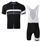 RUMAOZIA Herren Fahrradtrikot Set kurzärmliges Rennrad Trikot Set mit Gel-gepolsterten Shorts Atmungsaktiv Und Schnelltrocknend Radtrikot Radhosen Für Männer Fahrradbekleidung Set für Mountainbikes