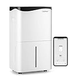 COSTWAY 50L/Tag Bautrockner, 4 Modi, Smart Luftentfeuchter mit 24H Timer & Ventilator & Schlafmodus, 5L Wassertank & Ablaufschlauch, LED-Anzige, Raumgröße ca. 250m³ (100m²)