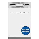 Exquisit Geschirrspüler, Spülmaschine, 45 cm Breite, Teilintegriert, 9 Maßgedecke, 9 Liter, Startzeitvorwahl, ECO-Modus, Geschirrspüler 45 cm, EGSP51009-EB-030E inox