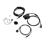 FECAMOS U94 PTT + 7,1 mm Throat Control Headset, PU-Kabel Plug-and-Play tragbarer professioneller 2-Wege-Funkkopfhörer für V82