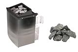 Karibu Sauanofen 4,5kW Finnisch Saunaofen mit integrierter Steuerung Easy ink. 18 kg Diabassteine Sparset 1