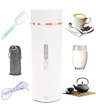 500ML Kleiner Tragbarer Wasserkocher, 3 in 1 Mini Elektrische Wassertasse mit Temperatureinstellung, Automatische Abschaltung, Bürsten und Taschen, Reise Wasserkocher für Kaffee Teezubereitung