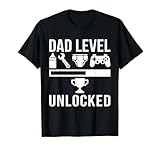 Papa Level Freigeschaltet Gamer Nerd Junger Vater T-Shirt