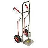 Dema Aluminium Sackkarre 150 kg mit Treppenrutsche – Stapelkarre leicht & robust, ergonomische Griffe, Alu-Reifenschoner, luftbereift – für Haushalt, Garten, Baustelle
