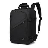 Kono Kabinentasche 40 x 20 x 25 cm für Ryanair Untersitz Reise Handgepäckrucksack Kabinengröße 20L, Schwarz , Minimalistisch