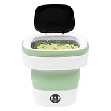 Mini Waschmaschine Faltbar, Portable Waschmaschine Mit Schleuder 36W 12L Camping Wasching maschine für Wohnmobil, Unterwäsche, Camping, Wäscherei, Wohnung, Grün