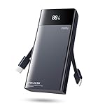Miady Powerbank 20000mAh, 27W Externe Handyakkus Schnellladen, mit USB-C Kabel (EIN-/Ausgang), Tragbares Ladegerät für die Digitalanzeige, Kompatibel mit iPhone, iPad, Android, Samsung usw.(Schwarz)