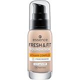 essence cosmetics FRESH & FIT FOUNDATION, Make Up, Nr. 10 fresh ivory, nude, pflegend, glättend, mit Vitaminen, natürlich, vegan, ohne Parabene, Mikroplastik Partikel frei (30ml)