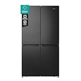 Hisense RQ758N4SAFE Cross Door Kühl-Gefrierkombination/NoFrostPlus/Inverter-Kompressor/Multiflow 360°/ SuperCool/ 178,5 cm/Kühlteil 393 l/Gefrierteil 216 l/ 40 dB/ 320 kWh/Jahr/schwarz