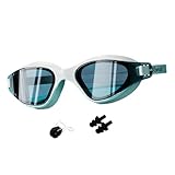Ronyme Schwimmbrillen Brille Anti -Fogging Clear Sehvermögen Keine Leckage wasserdicht bequeme Weitansicht Schwimmgläser mit Ohrstöppfen