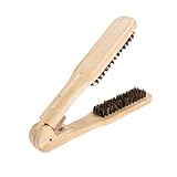 DECORNIJIA Bürste mit Borsten und Förmigem Holzgriff Ergonomischer Haarglätterkamm für Glattes Haar Entwirrt Lockiges Haar Schonend für Salon und Zuhause Einfaches Styling und Natürliche