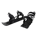 NIZUUONE Mini Ski Skates Snowblades Ski Schuhe für Erwachsene - Einfache Befestigung Verstellbare Gurte Tragbare Design Passt in . Langlebiger Nylon Edelstahl für Schneckenwälder (Black)