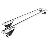 Owen Dachträger 3.0 Pro Silber 120cm - für geschlossene & bündige Reling | 90 kg Tragkraft | 2 min Montage | TÜV & GS Zertifiziert |Top-Performance Relingträger für Ihr Auto