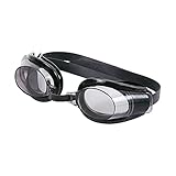 Schwimmbrille mit Breiten Gläsern, Profi Taucherbrille Erwachsene, Sonnenlicht Verhindern, Selbstjustierender Nasensteg, Verstellbar Gurt Silikon Dichtungen Swimming Goggles Herren Damen (Schwarz)