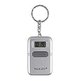 TalkJoy Sprechende Uhr Schlüsselanhänger Uhrzeit Wecker Sprachausgabe Taschenuhr Blindenuhr Demenzuhr Seniorenuhr LCD Digitale Alltagshilfe Sehbehinderte Sprachgestützte Menüführung (DEUTSCH)