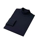 Herren-Pullover mit halbem Halsausschnitt, verdickt, warm, einfarbig, Strickpullover mit Kaschmir-Unterseite, Obermaterial En8, L