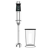 Cecotec Stabmixer Power TitanBlack 1500 XL. 1500 W, CrossBlades Technologie mit 4-Klinge-Blättern mit schwarzer Titan-Beschichtung, extralangem XL-Fuß, Spritzschutz-Klingeneinsatz