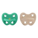 HEVEA Naturkautschuk Schnuller Kiefergerechte Form, 3-36 Monate - hygienisches einteiliges Design für Neugeborene bis Kleinkinder, BPA-frei, weich & langlebig - 2Pack (Tisvilde)